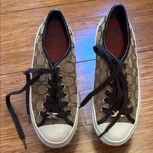 Coach Brown Lace-Up Sneakers